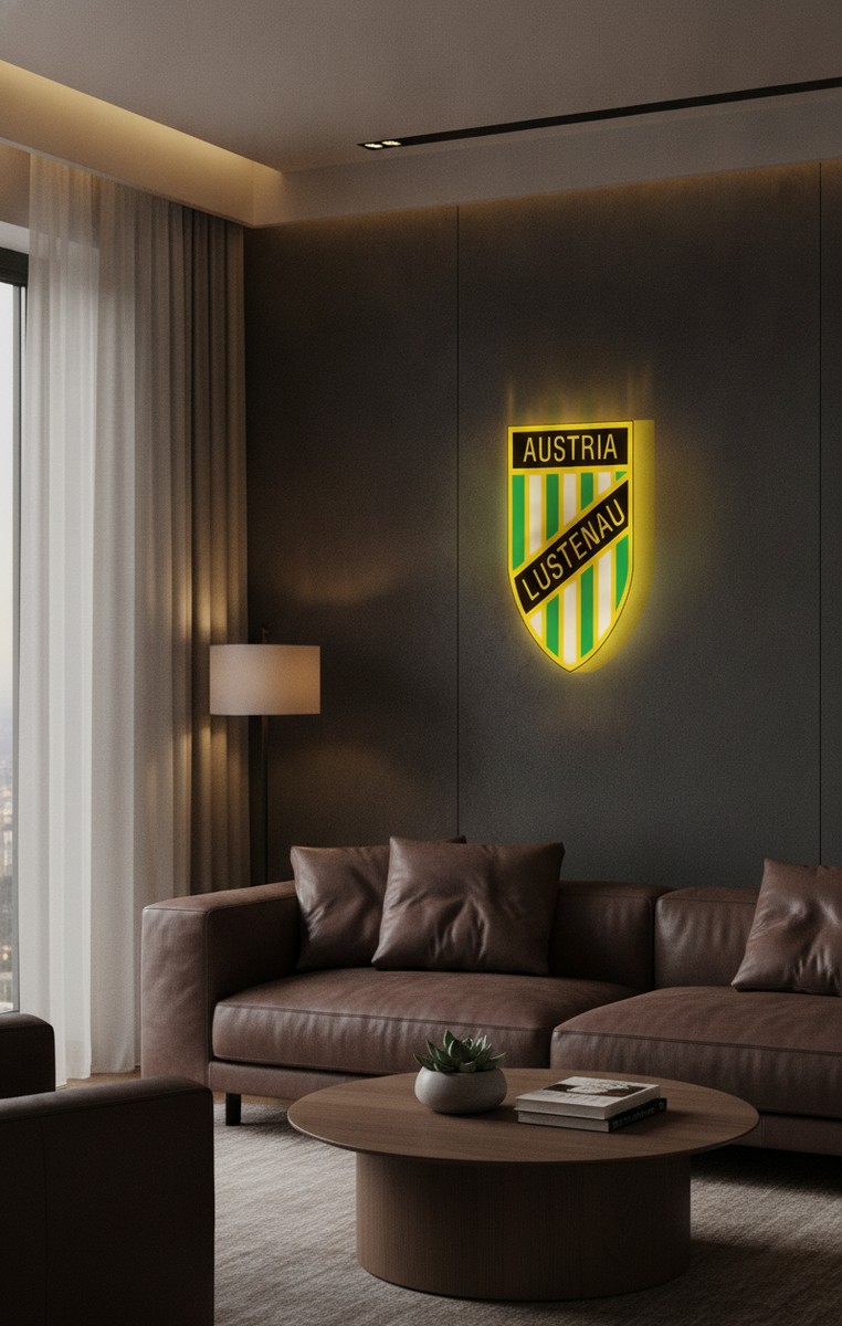 SC Austria Lustenau LED-Leuchtschild Wanddeko Fandeko Geschenk - Mockup