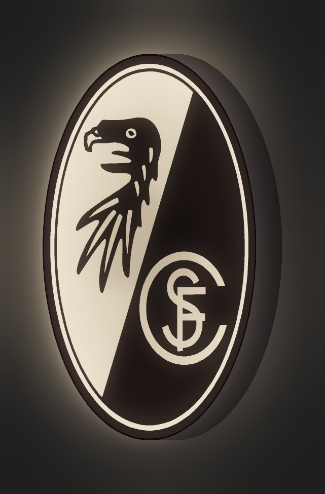 SC Freiburg LED-Leuchtschild leuchtend