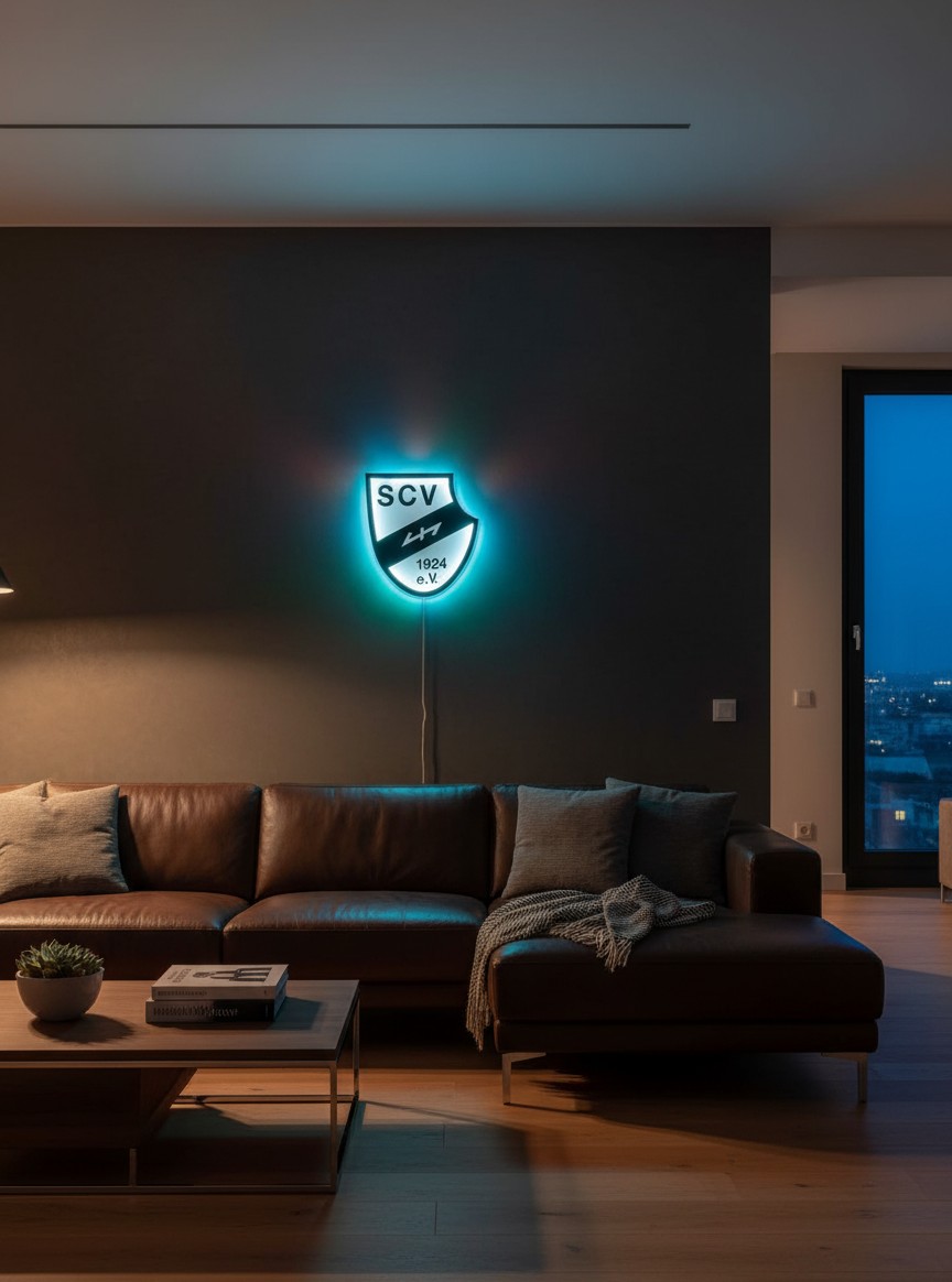 SC Verl LED-Leuchtschild Wanddeko - Mockup