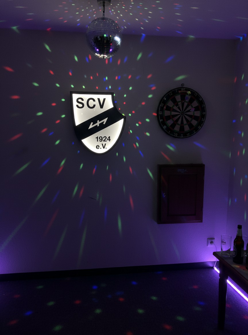 SC Verl LED-Leuchtschild Wanddeko - Mockup