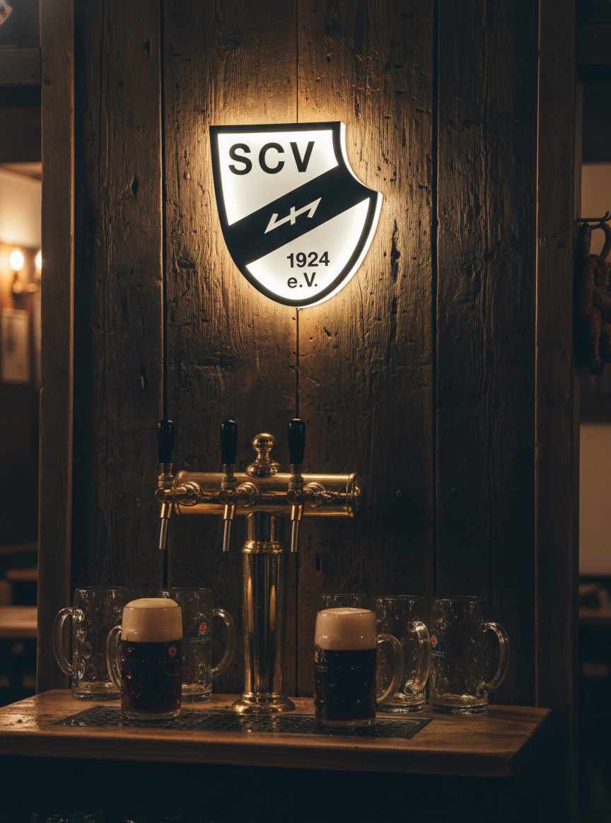 SC Verl LED-Leuchtschild Wanddeko - Mockup