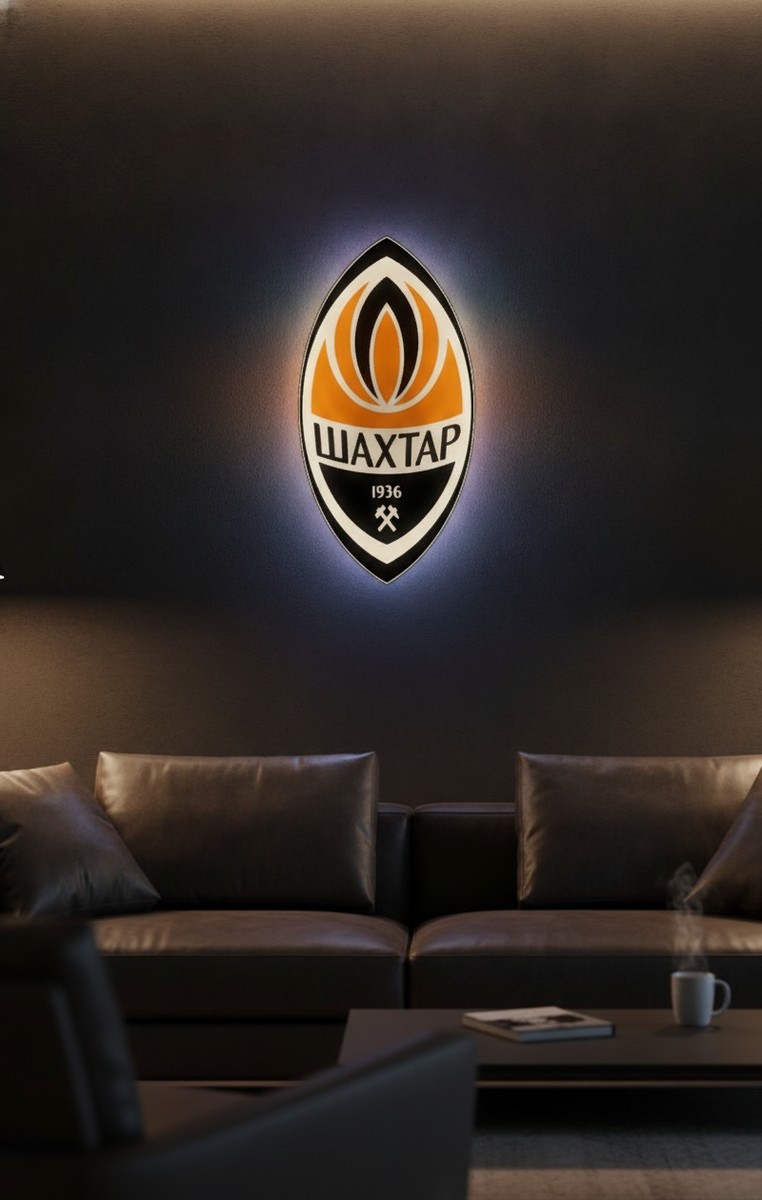 Schachtar Donezk LED-Leuchtschild Wanddeko Fandeko Geschenk - Mockup