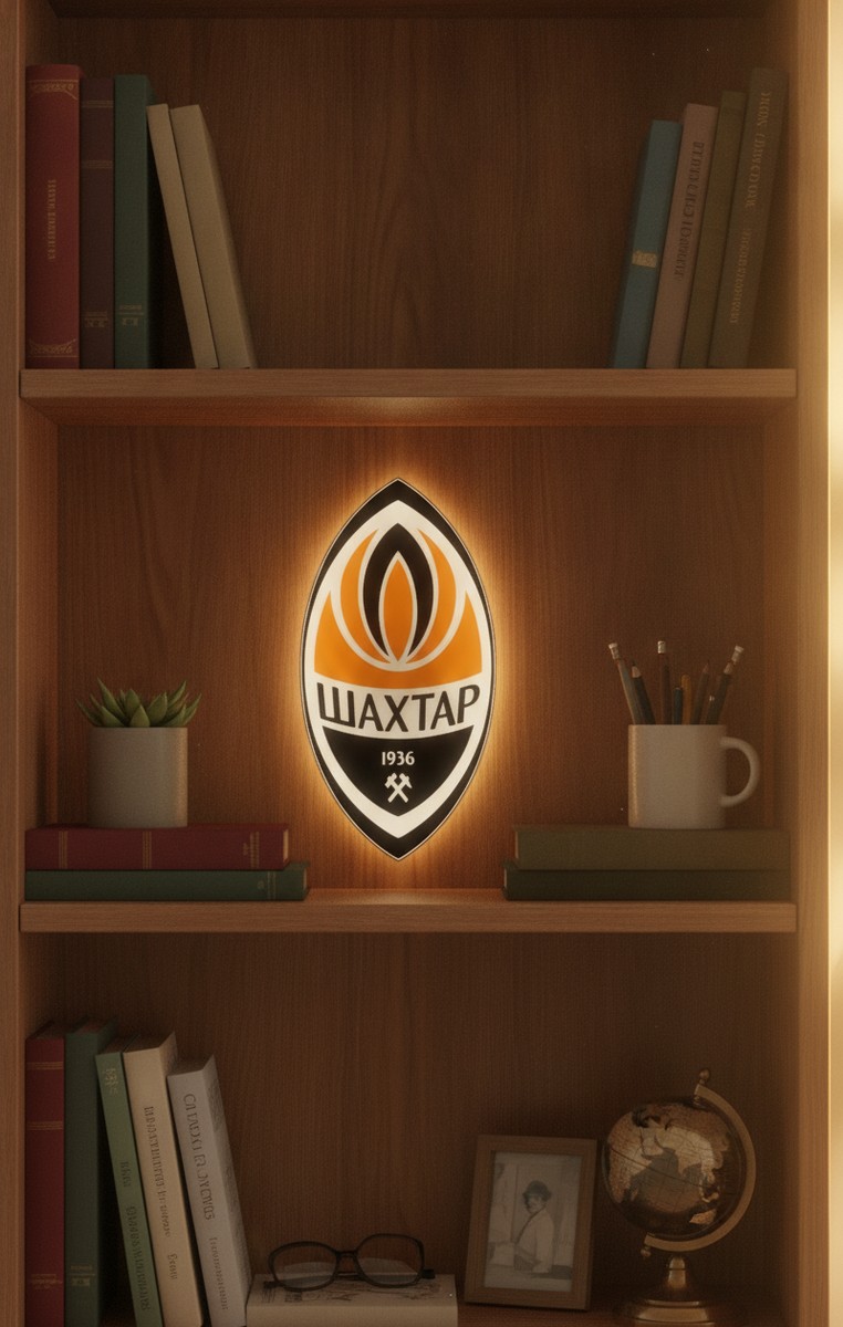 Schachtar Donezk LED-Leuchtschild Wanddeko Fandeko Geschenk - Mockup