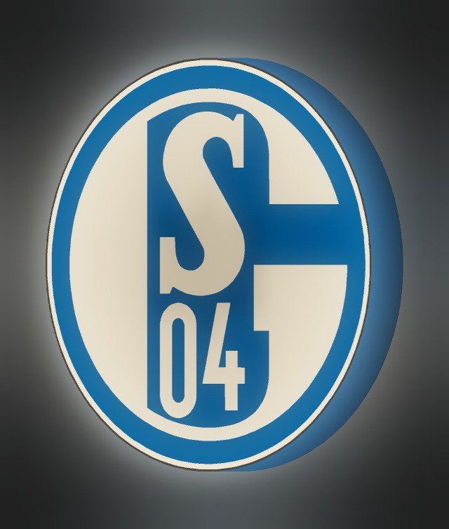 FC Schalke 04 LED-Leuchtschild leuchtend