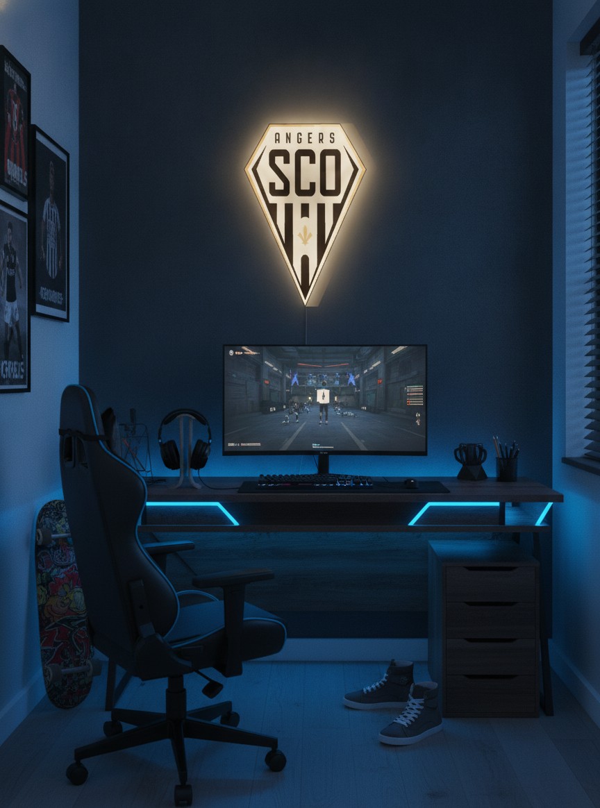 SCO Angers LED-Leuchtschild Wanddeko Fandeko Geschenk - Mockup