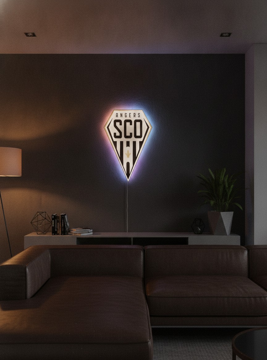 SCO Angers LED-Leuchtschild Wanddeko Fandeko Geschenk - Mockup