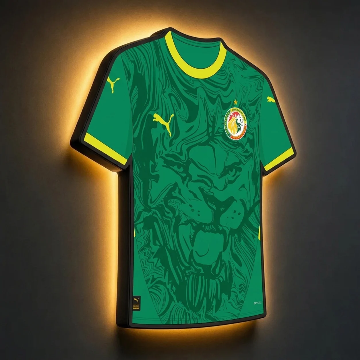 Senegal WM 2026 LED-Trikot-Lampe (personalisiert mit Wunschname + Nummer)