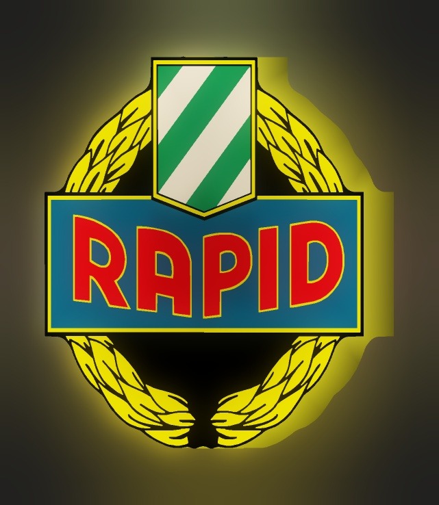 SK Rapid Wien LED-Leuchtschild leuchtend