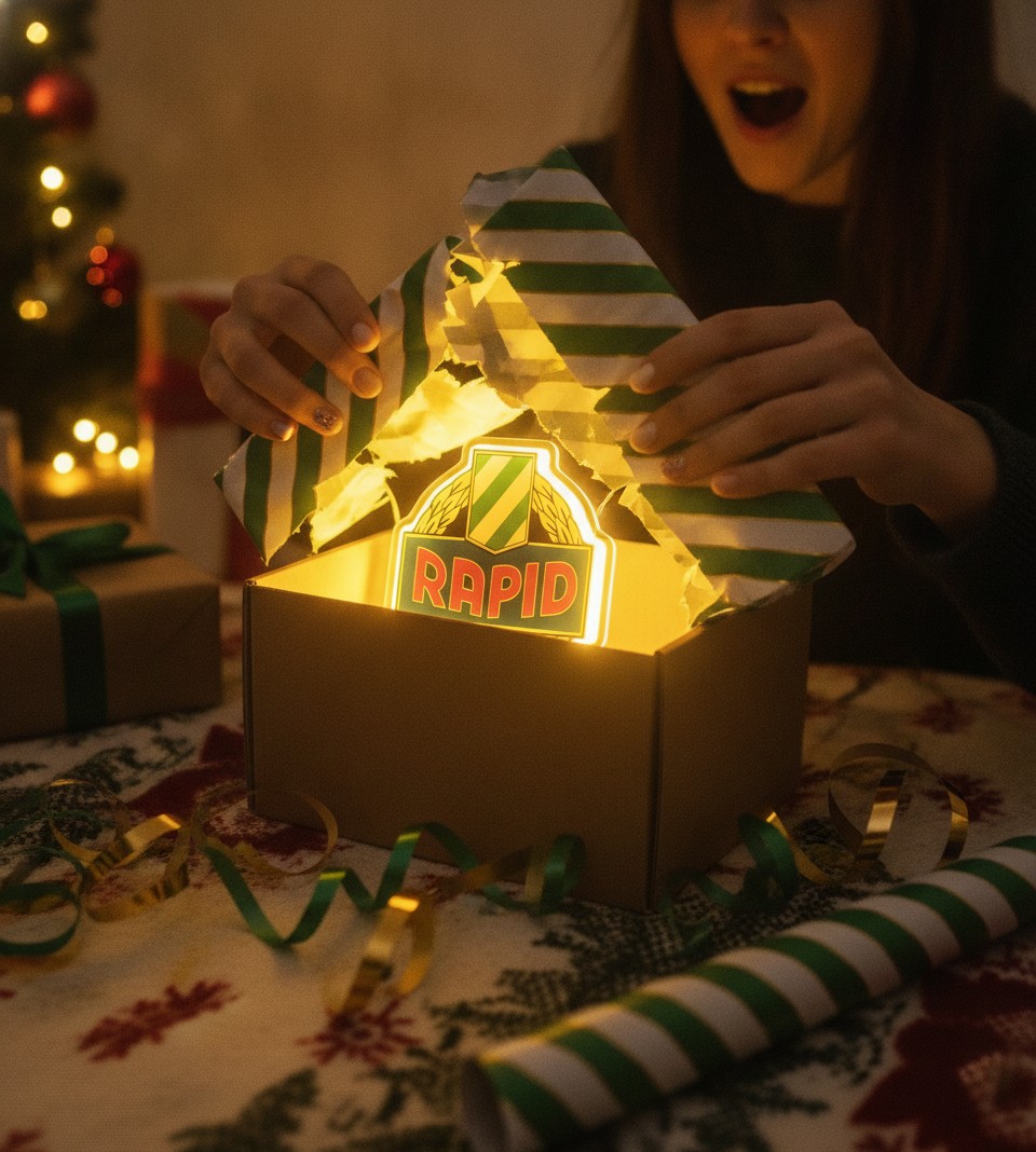 SK Rapid Wien LED-Leuchtschild Wanddeko Fandeko Geschenk - Mockup