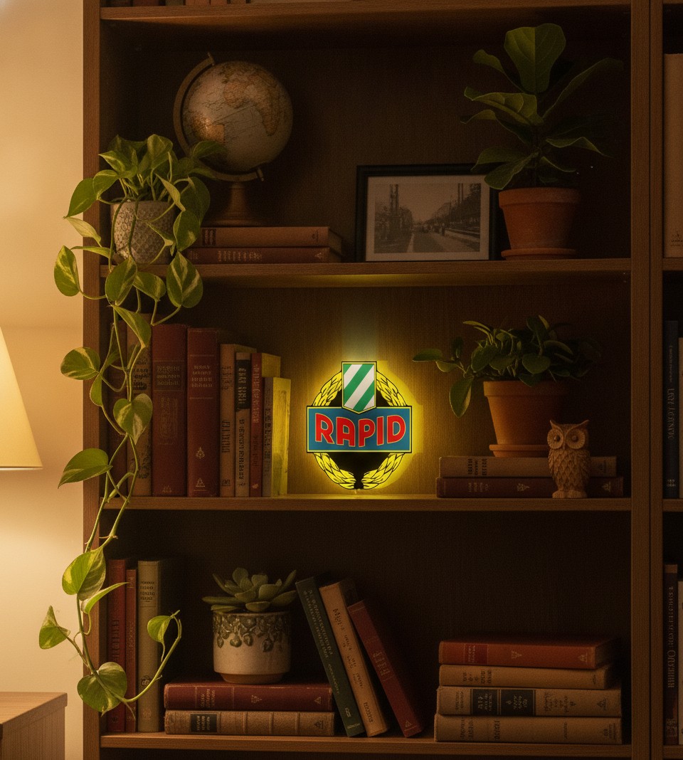 SK Rapid Wien LED-Leuchtschild Wanddeko Fandeko Geschenk - Mockup