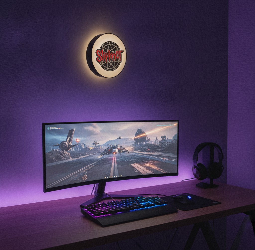 Slipknot LED-Leuchtschild Wanddeko Musik-Deko Geschenk - Mockup