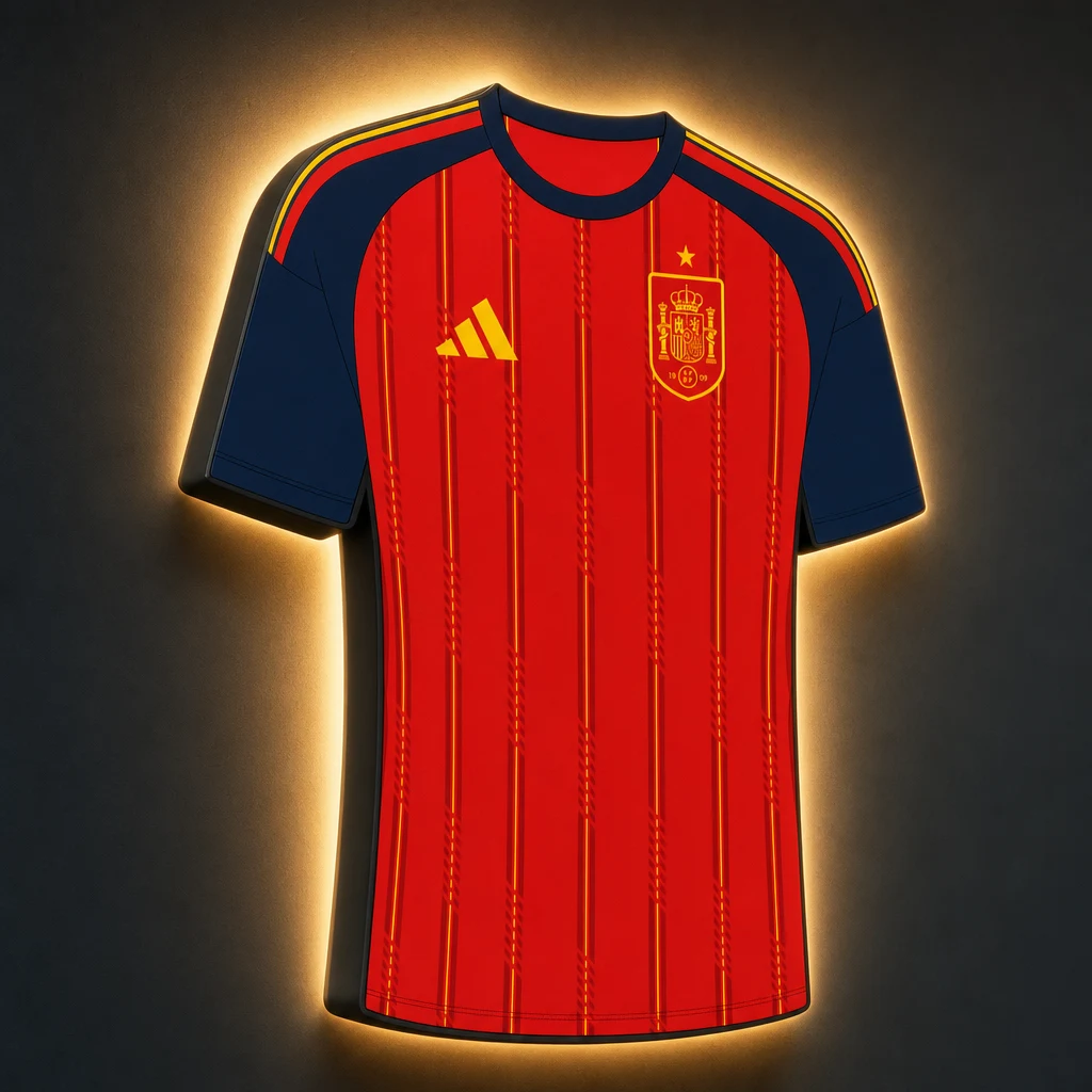 Spanien WM 2026 LED-Trikot-Lampe - Frontansicht