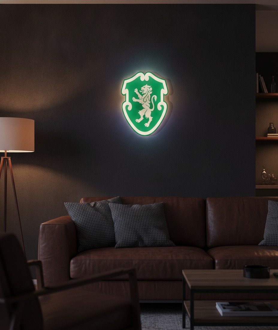 Sporting Lissabon LED-Leuchtschild Wanddeko Fandeko Geschenk - Mockup
