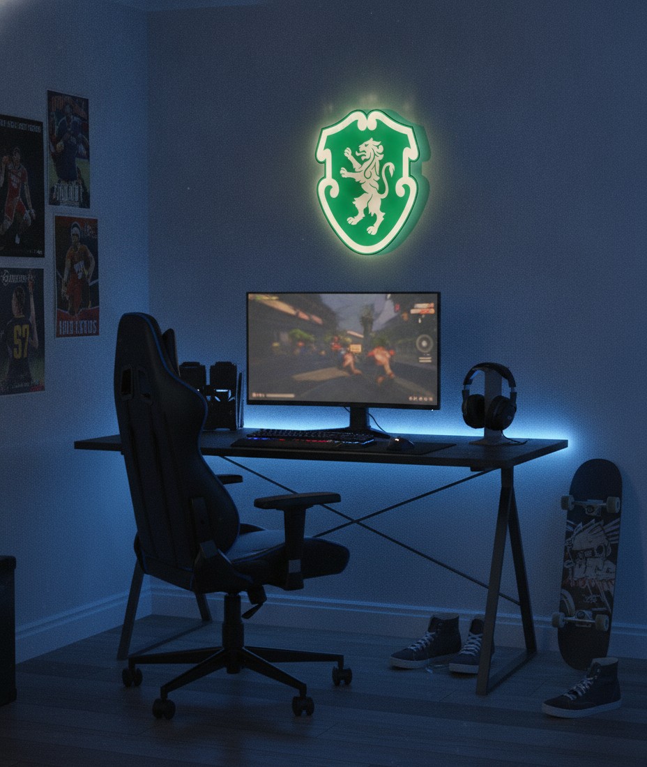 Sporting Lissabon LED-Leuchtschild Wanddeko Fandeko Geschenk - Mockup