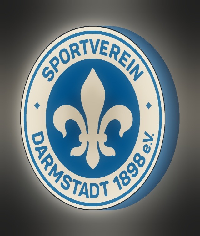 SV Darmstadt 98 LED-Leuchtschild leuchtend