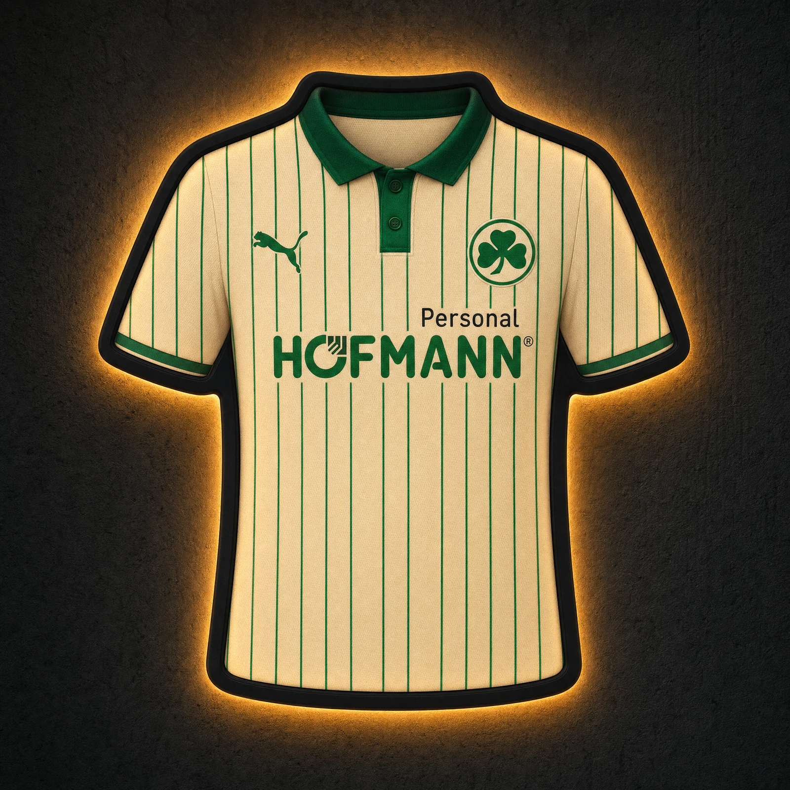 SpVgg Greuther Fürth Heimtrikot 2026/27 LED-Trikot-Lampe — Frontansicht, beleuchtet