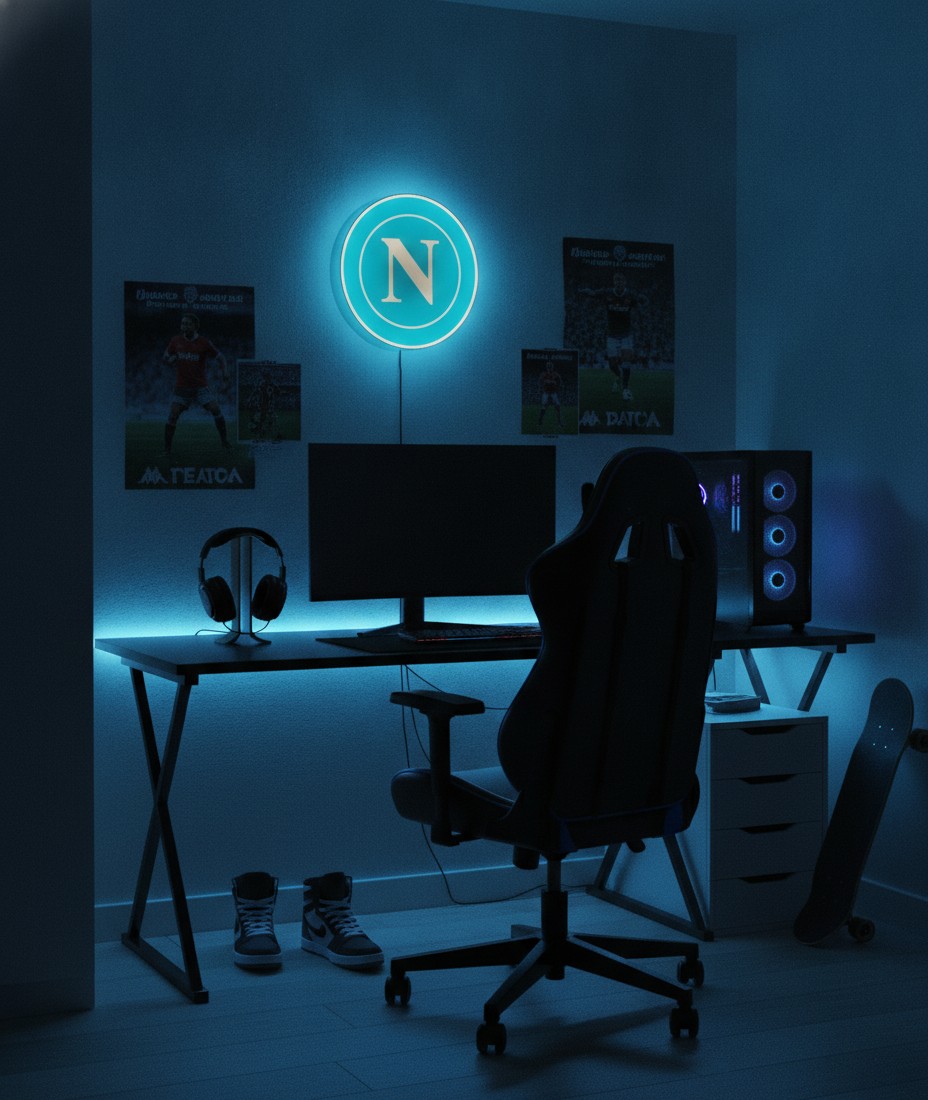 SSC Neapel LED-Leuchtschild Wanddeko Fandeko Geschenk - Mockup