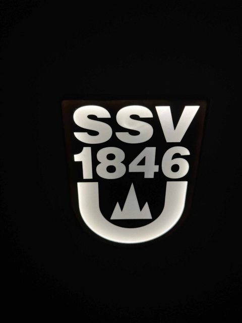 SSV Ulm 1846 Fan Geschenk LED-Leuchtschild mit 3D-Leuchteffekt