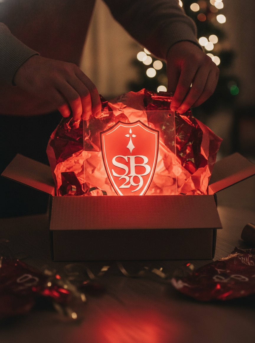Stade Brest LED-Leuchtschild Wanddeko Fandeko Geschenk - Mockup