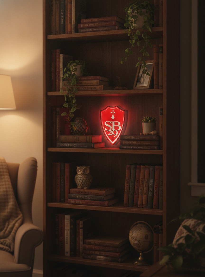 Stade Brest LED-Leuchtschild Wanddeko Fandeko Geschenk - Mockup