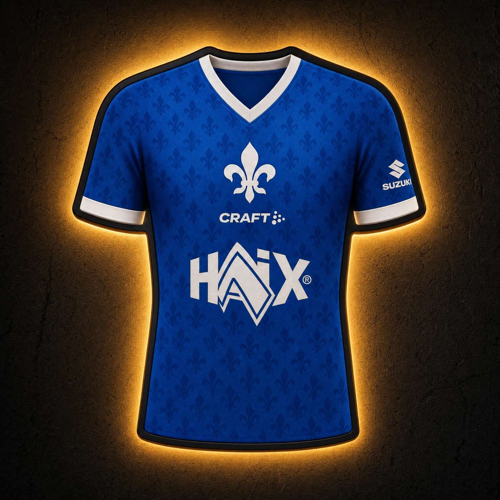 SV Darmstadt 98 Heimtrikot 2026/27 LED-Trikot-Lampe — Frontansicht, beleuchtet