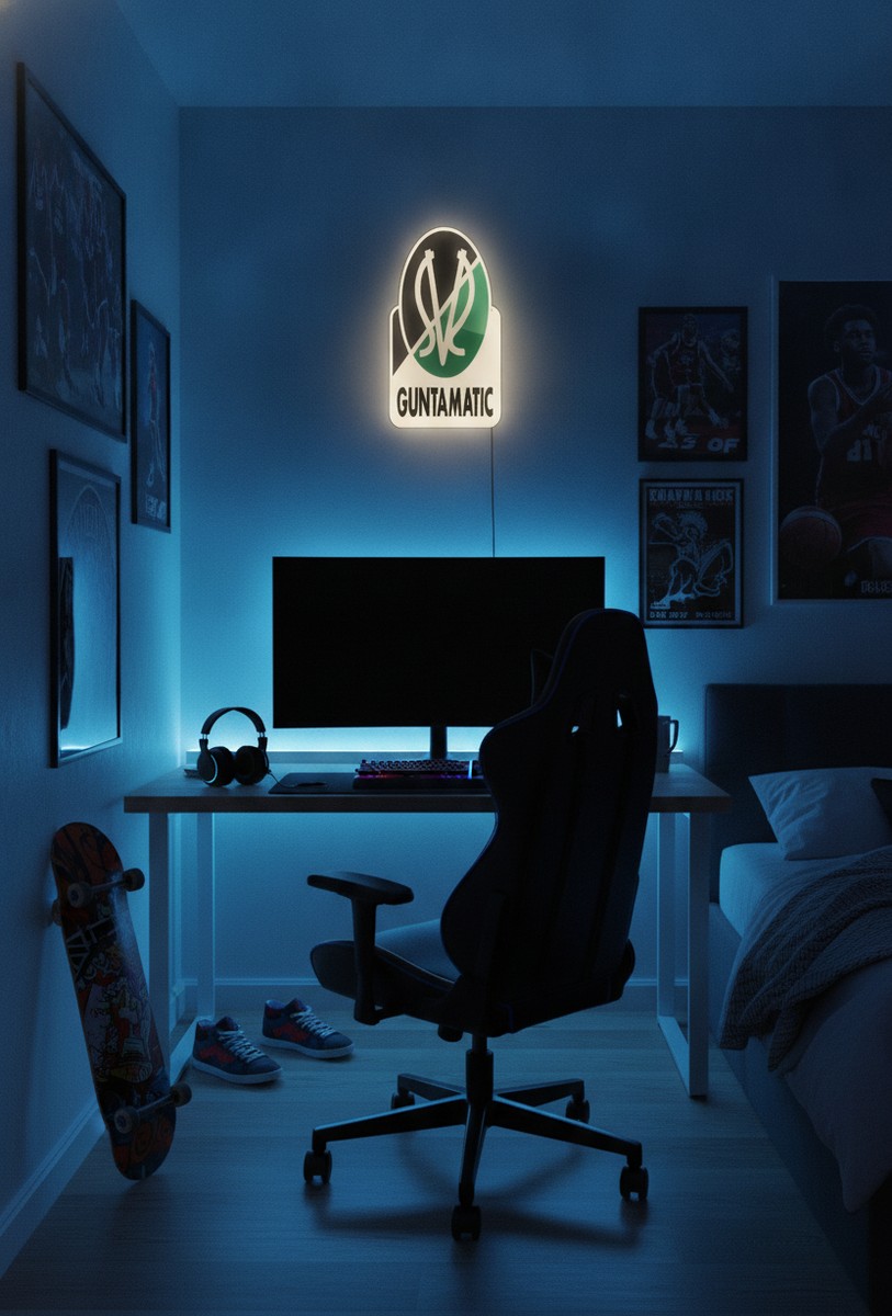 SV Ried LED-Leuchtschild Wanddeko Fandeko Geschenk - Mockup