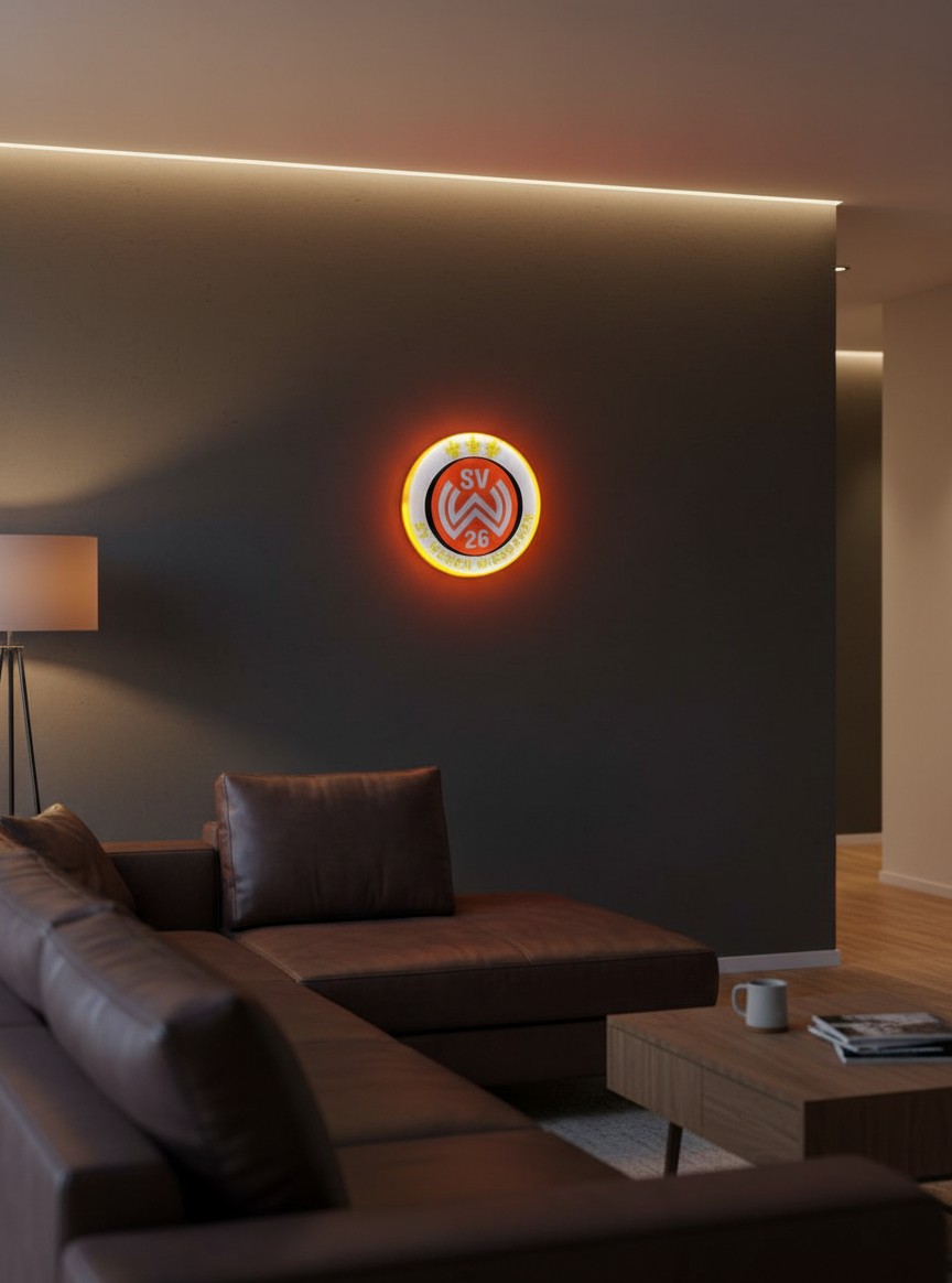 SV Wehen Wiesbaden LED-Leuchtschild Wanddeko - Mockup