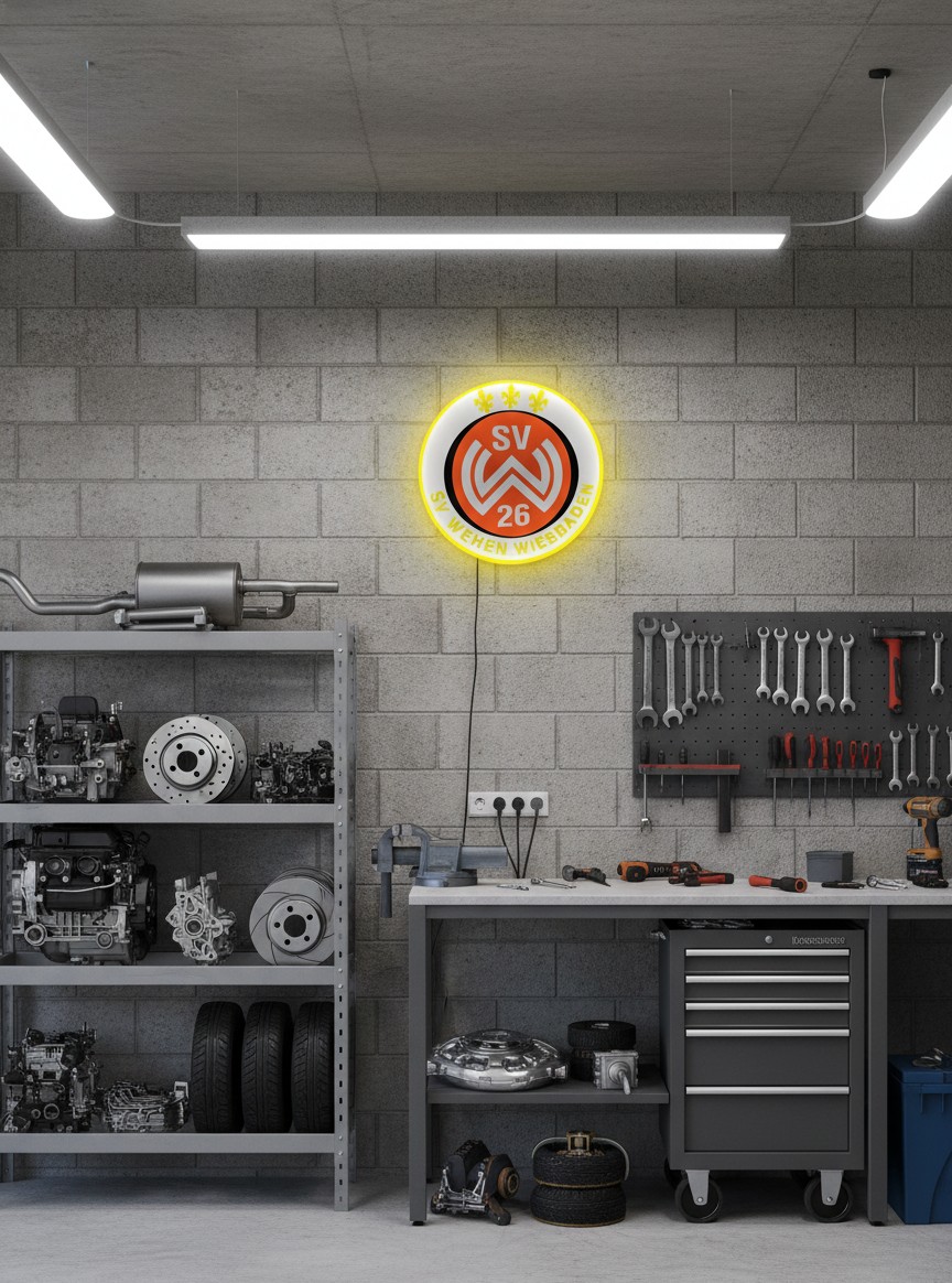 SV Wehen Wiesbaden LED-Leuchtschild Wanddeko - Mockup