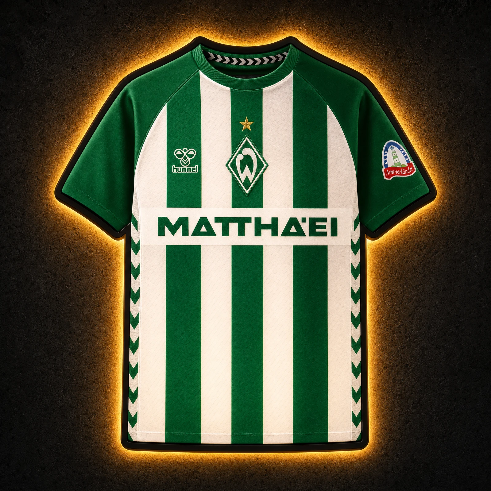SV Werder Bremen Heimtrikot 2026/27 LED-Trikot-Lampe — Frontansicht, beleuchtet