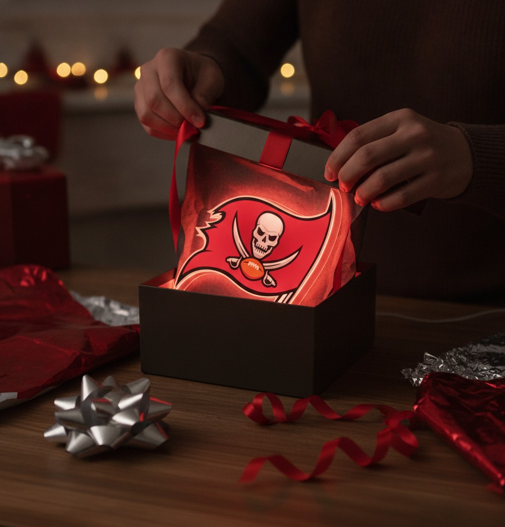 Tampa Bay Buccaneers LED-Leuchtschild Wanddeko Fandeko Geschenk - Mockup