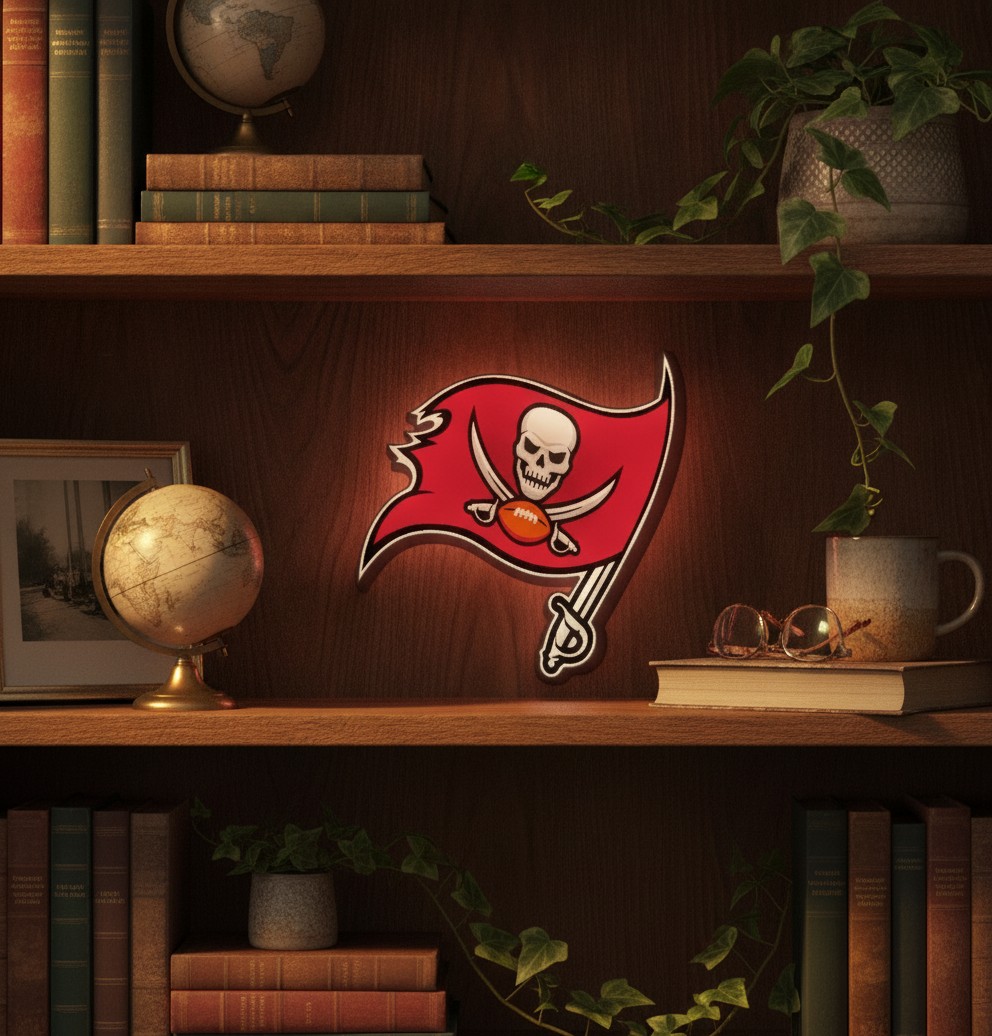 Tampa Bay Buccaneers LED-Leuchtschild Wanddeko Fandeko Geschenk - Mockup