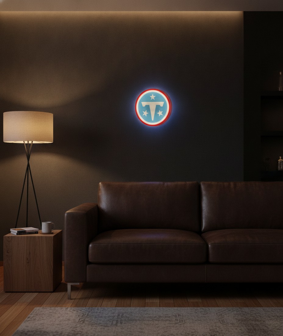 Tennessee Titans LED-Leuchtschild Wanddeko Fandeko Geschenk - Mockup
