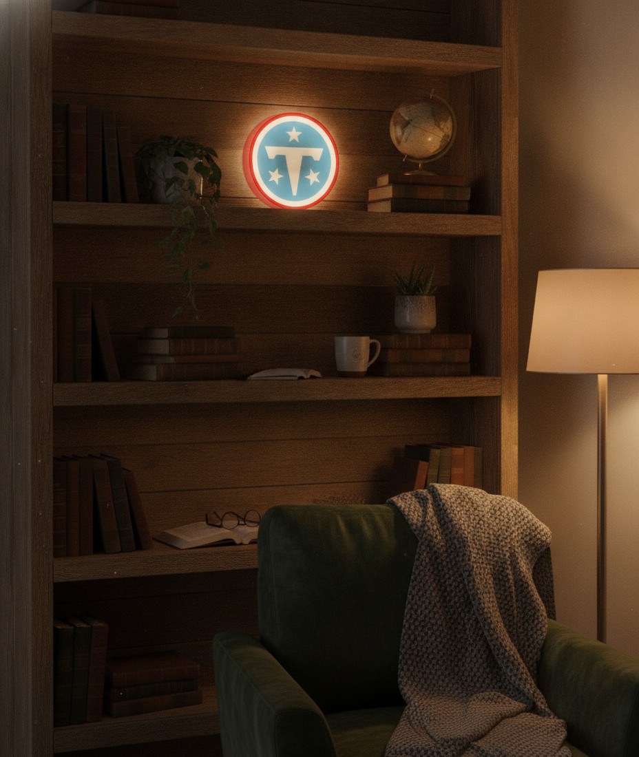 Tennessee Titans LED-Leuchtschild Wanddeko Fandeko Geschenk - Mockup