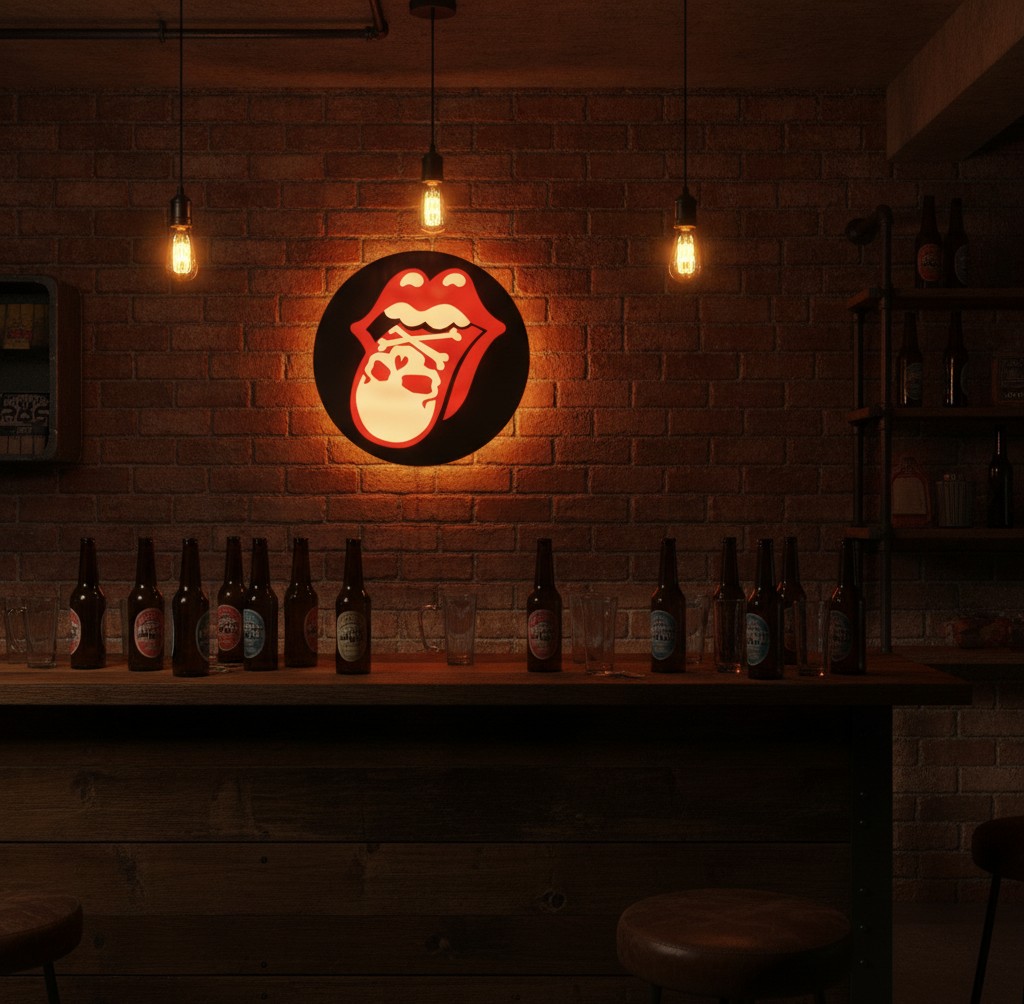 The Rolling Stones LED-Leuchte (Motiv 3) - Mockup