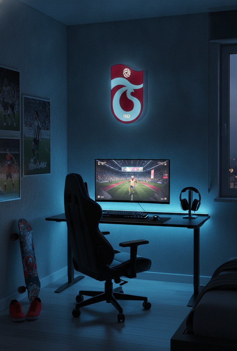 Trabzonspor LED-Leuchtschild Wanddeko Fandeko Geschenk - Mockup