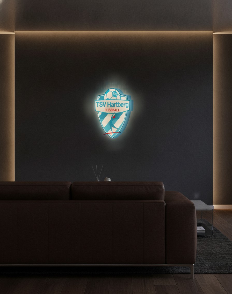 TSV Hartberg LED-Leuchtschild Wanddeko Fandeko Geschenk - Mockup