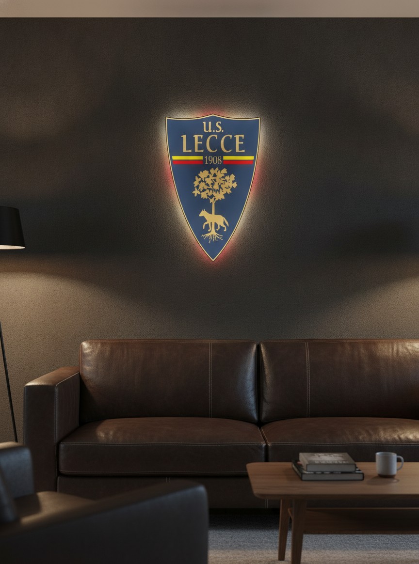 US Lecce LED-Leuchtschild Wanddeko Fandeko Geschenk - Mockup
