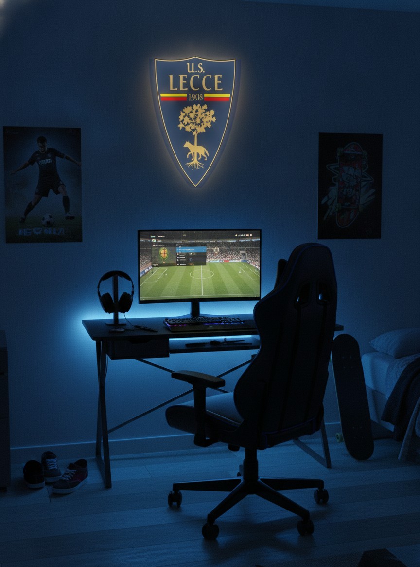 US Lecce LED-Leuchtschild Wanddeko Fandeko Geschenk - Mockup