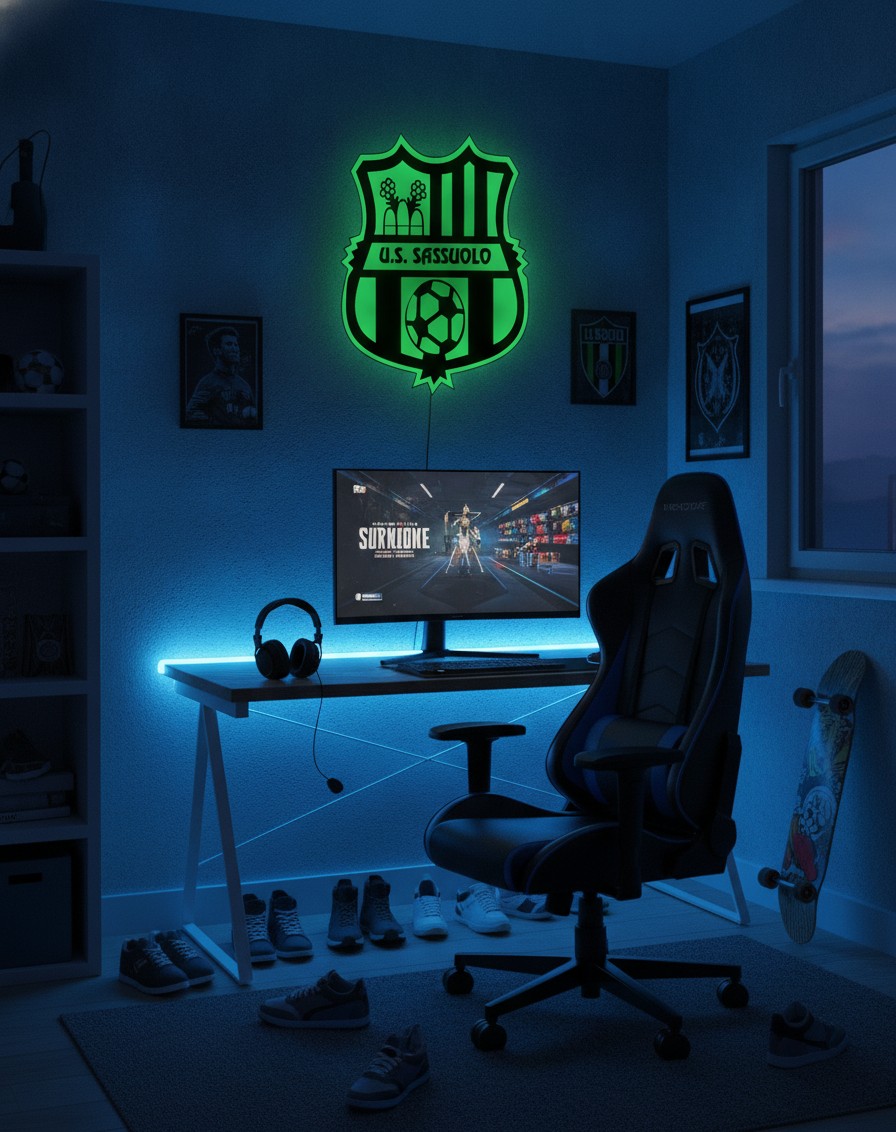 US Sassuolo LED-Leuchtschild Wanddeko Fandeko Geschenk - Mockup