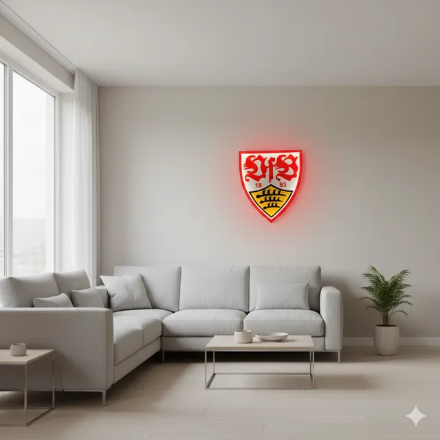 VfB Stuttgart LED-Schild Größenvergleich Mittel und XL