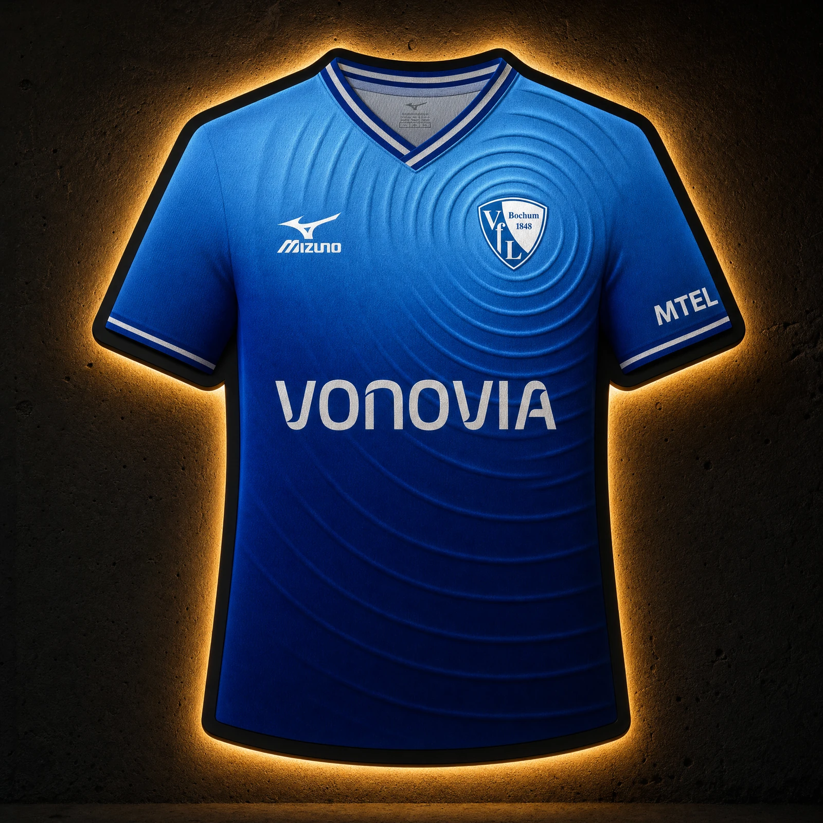 VfL Bochum Heimtrikot 2026/27 LED-Trikot-Lampe — Frontansicht, beleuchtet