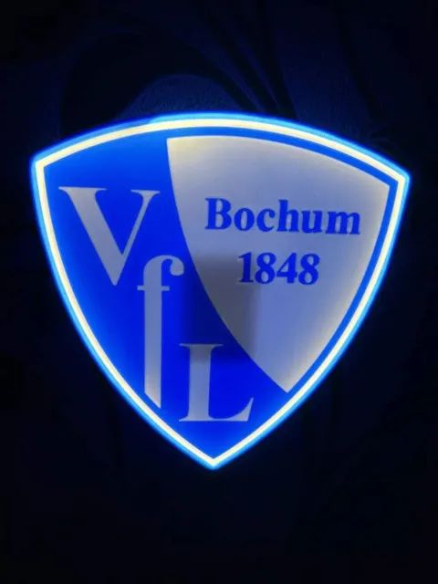 VfL Bochum LED Leuchtschild mit 3D-Effekt – Fan Deko und Wandbeleuchtung