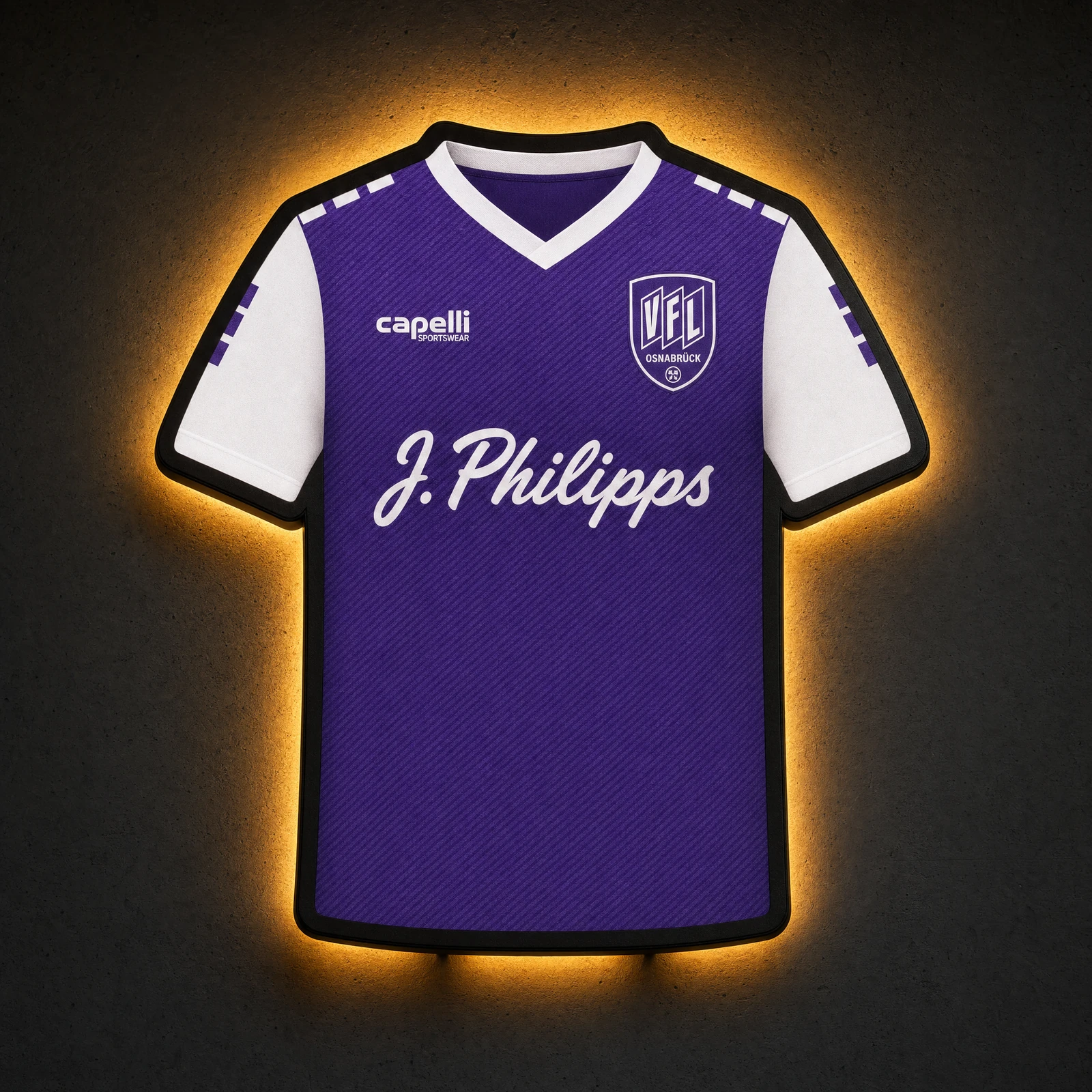 VfL Osnabrück Heimtrikot 2026/27 LED-Trikot-Lampe — Frontansicht, beleuchtet