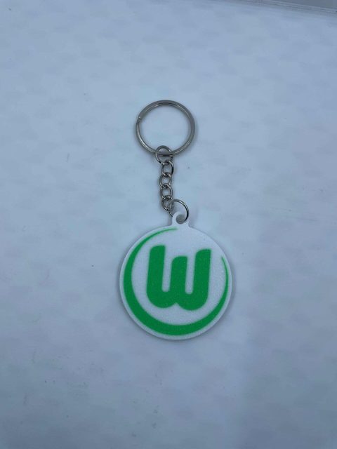 VfL Wolfsburg Schlüsselanhänger mit offiziellem Vereinslogo in grün-weiß