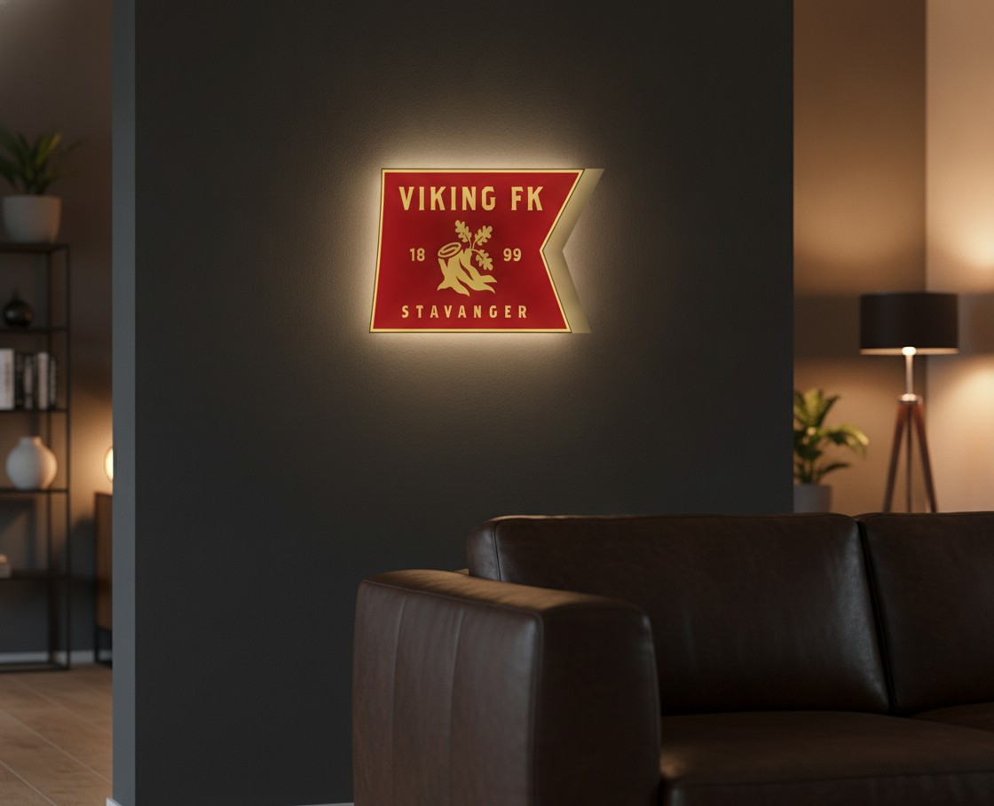 Viking Stavanger LED-Leuchtschild Wanddeko Fandeko Geschenk - Mockup
