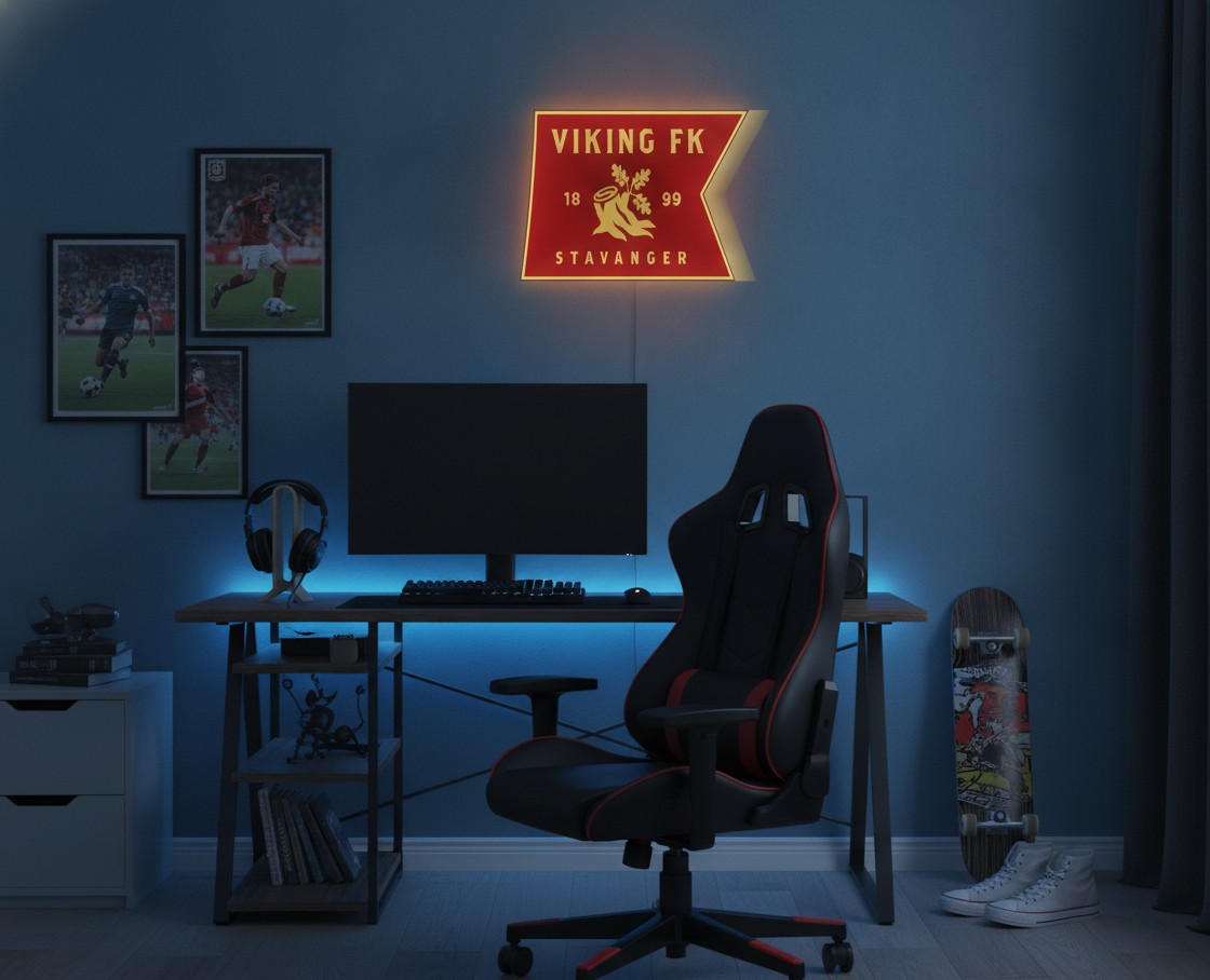 Viking Stavanger LED-Leuchtschild Wanddeko Fandeko Geschenk - Mockup