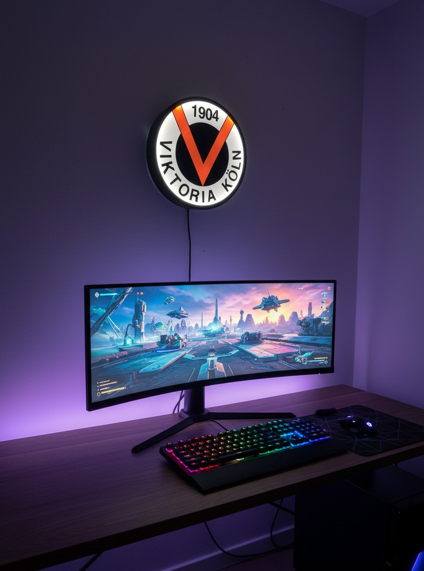 Viktoria Köln LED Lampe Leuchtschild Wanddeko - Mockup