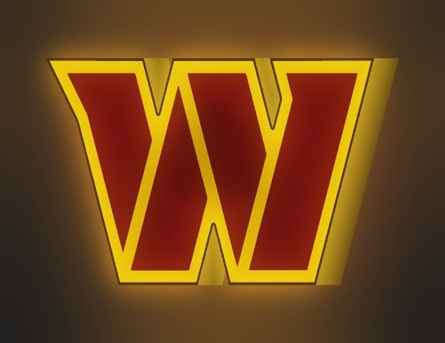 Washington Commanders LED-Leuchtschild leuchtend