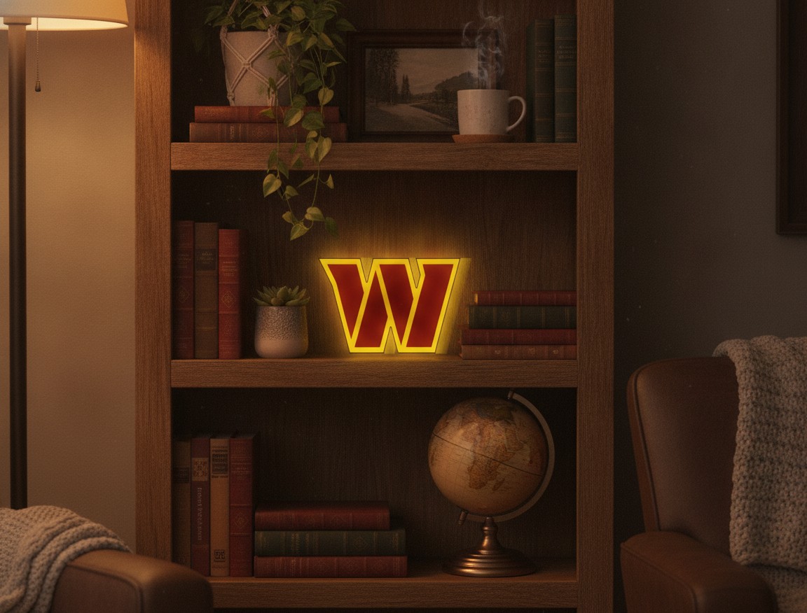 Washington Commanders LED-Leuchtschild Wanddeko Fandeko Geschenk - Mockup