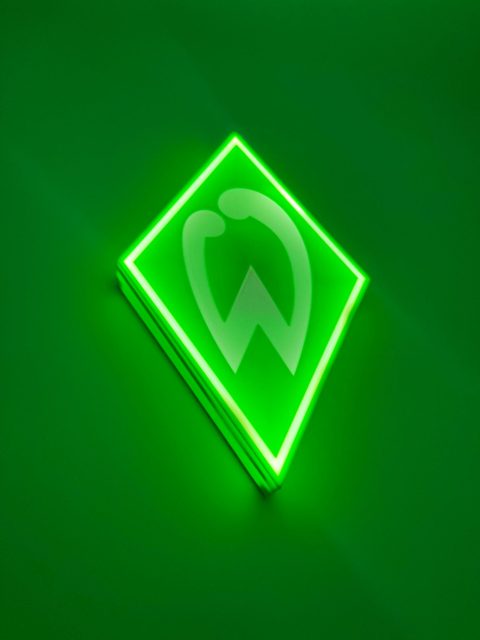 Werder Bremen Leuchtschild Detailansicht 3D-Effekt